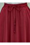 Beli Lace-Up Elastic Pocketed Combed Cotton Skirt - Burgundy - 6