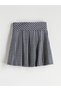 Lcw Kids Navy Blue Plaid Girls' Skirt with Elastic Waistband - 3