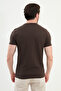 Patterned Slim Fit Short Sleeve Cotton Men's T-Shirt Brown - 36858.25Y - 3