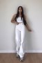 Nafiye Women's Jeans High Waist White Wide Leg Denim Loose Fit Palazzo Jeans