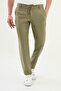 Straight Slim Fit 100% Linen Men's Trousers Khaki - 38300.25Y