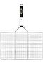 BBQ Grill Net with Wooden Handle, Size 5, Silver - 2