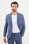 Gray Slim Fit Bag Pocket Mono Collar Men's Suit Navy Blue - 45399.25Y - 4