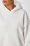 Oversized Hooded Knitted Sweatshirt Lmc0073 Ecru - 5