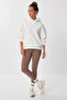 Oversized Hooded Knitted Sweatshirt Lmc0073 Ecru - 4