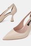 Women's Beige Patent Leather Khaki Natural Leather Shoes in Sizes 33-34-35-41-42-43 with Thin Heels and Pointed Toes - 4