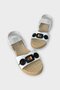 Elastic Bead Detailed Casual Women's Sandals White - Black - 3
