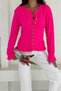 Ruffled Crew Neck Soft Textured Knitwear Cardigan Aw25Hi0009 - 5