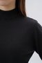 Women's Black 100% Organic Cotton Half Turtleneck Knitwear Sweater Knitted Blouse Trist-6104 - 6
