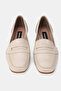 Women's Beige Patent Leather Loafer Shoes with Medium Heel, Sizes 33-34-35-41-42-43 - 3