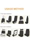 Luxury Quilted Car Seat Covers Full Set with Steering Wheel Cover – Universal Fit for 5 Seats – - 6