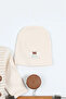 Cotton Newborn Teddy Bear Embroidered Striped Baby 5-Piece Bodysuit Set with Booties - Hospital Release Cream - 5