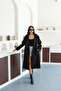 Women's Shoulder Detailed Black Cashmere Coat Nbmylk34 - 4