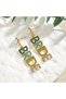 Wedding BRIDE Crystal Drop Earrings with Pearl Studs - 8