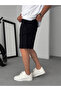 Black Cotton Linen Basic Shorts Df-1659 - 4