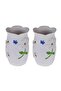 2 Pieces Pen Holder with Flower Polyresin Model Office Supplies 7X7X10Cm - 2