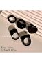 Vintage Boho Style Resin Ring Set- 5 Pieces, Black, Assorted Geometric and Heart Shapes - 8
