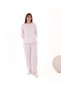 100% Cotton Full Lycra Long Sleeve Buttoned Karyoca Stitching Detail Sports Women's Pajama Set - 5