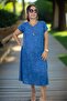 Short Sleeve V-Neck Comfortable Fit Cotton Viscose A-Line Plus Size Dress
