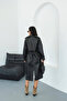 Women's Faux Leather Belted Trench Coat Nbmylk29 - 7