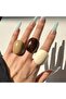 Chunky Dome Rings Set - Resin Material, Tortoise Shell and Neutral Colours - 3 pcs - 4