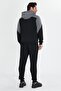 Men's Cotton Hooded Tracksuit Set Black 5739-S - 6