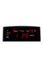 Digital clock with red LED display, date, alarm, temperature, black,