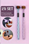 Set of 2 Triple-Surface Soft-Tipped Toothbrushes – Purple & Green One-Movement Full Cleaning Ergonomic Handle
