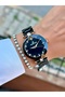 New Season Women's Black Stone Detailed Elegant Corded Wristwatch - 5