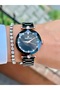 New Season Women's Black Stone Detailed Elegant Corded Wristwatch - 7