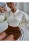 stone embroidered shirt collar knit sweater