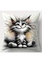 Set of 4 Cute Cat Decorative Pillowcases - 2