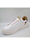 D25Ka-7305 White Genuine Leather Women's Leather Sneaker - 2