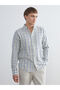 Standard Fit Long Sleeve Checkered Embroidered Dobby Men's Shirt from Uzg Store for Style Enthusiasts