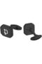 Square Shape Black With Stainless Steel P Logo Gents Cufflinks - 3