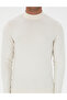 Ecru Slim Fit Quarter Collar Knitwear Sweater 50315728-Vr019 - 6