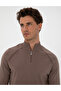 Mink Slim Fit Stand Collar Zippered Knitwear Sweater 50315752-Vr052 - 2