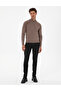 Mink Slim Fit Stand Collar Zippered Knitwear Sweater 50315752-Vr052 - 4