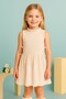Girl's Wrap Neckline Beige Sleeveless Dress with Bow |   Girl's Dress - 7