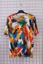 Women's Plus Size Lycra Crew Neck Colorful Short Sleeve Mother Combed Cotton T-Shirt Blouse - 3