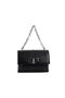 Black - Black Plain Women's Crossbody Bag Sp1148 - 6