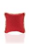 Red Framed Stork Design Fringed Velvet Throw Pillow Cover - 43X43Cm - 3