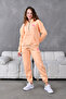 طقم بدلة رياضية مطبوعة بقلنسوة وسحاب من الداخل مع قطع كبير من الف fleece - 3