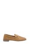 Tan Leather Women's Loafer with Buckle Accessories