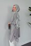 Hayal Mercerized Side Chiffon Tunic Gray