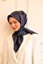 وشاح لامع منقوش - 8647 - أزرق داكن - 2