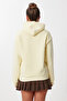 Hooded Embroidered Ribbed Knitted Sweatshirt Lzv0025 Yellow - 5