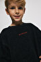 Kids Boy Oversize Fit Distressed Effect Sweatshirt – Black - 3