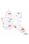 Rainbow Pink Teddy Bear Baby Set Combo 4 pcs, (Body suit/Burp cloth/Hat/Bib)