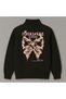 Women's Floral Tihikihkke Printed Half Zipper Stand Collar 3 Thread Thick Winter Sweatshirt